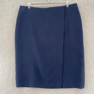 Talbots Skirt Womens 16 Navy Mini Straight Pencil Stretch Office Career Casual
